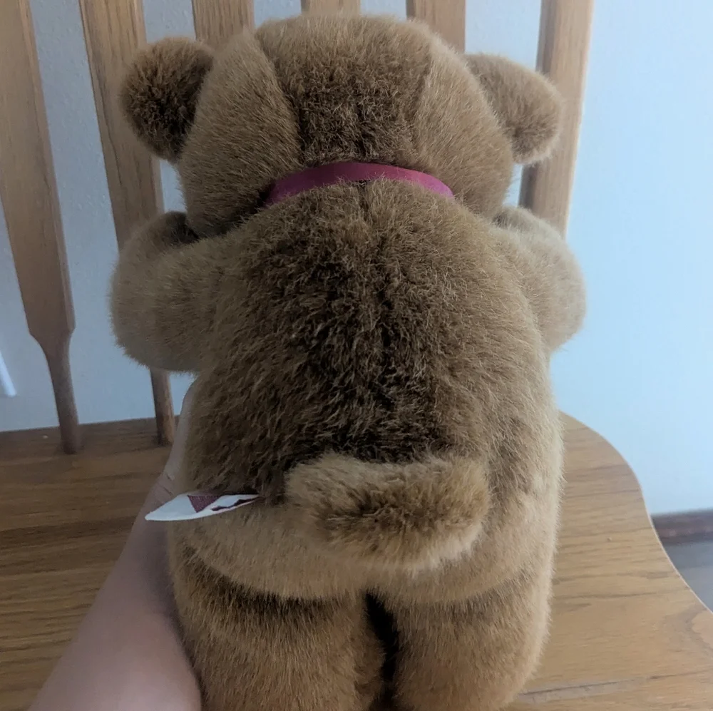 Dakin Vintage 1979 Classic Brown Teddy Bear with Bow